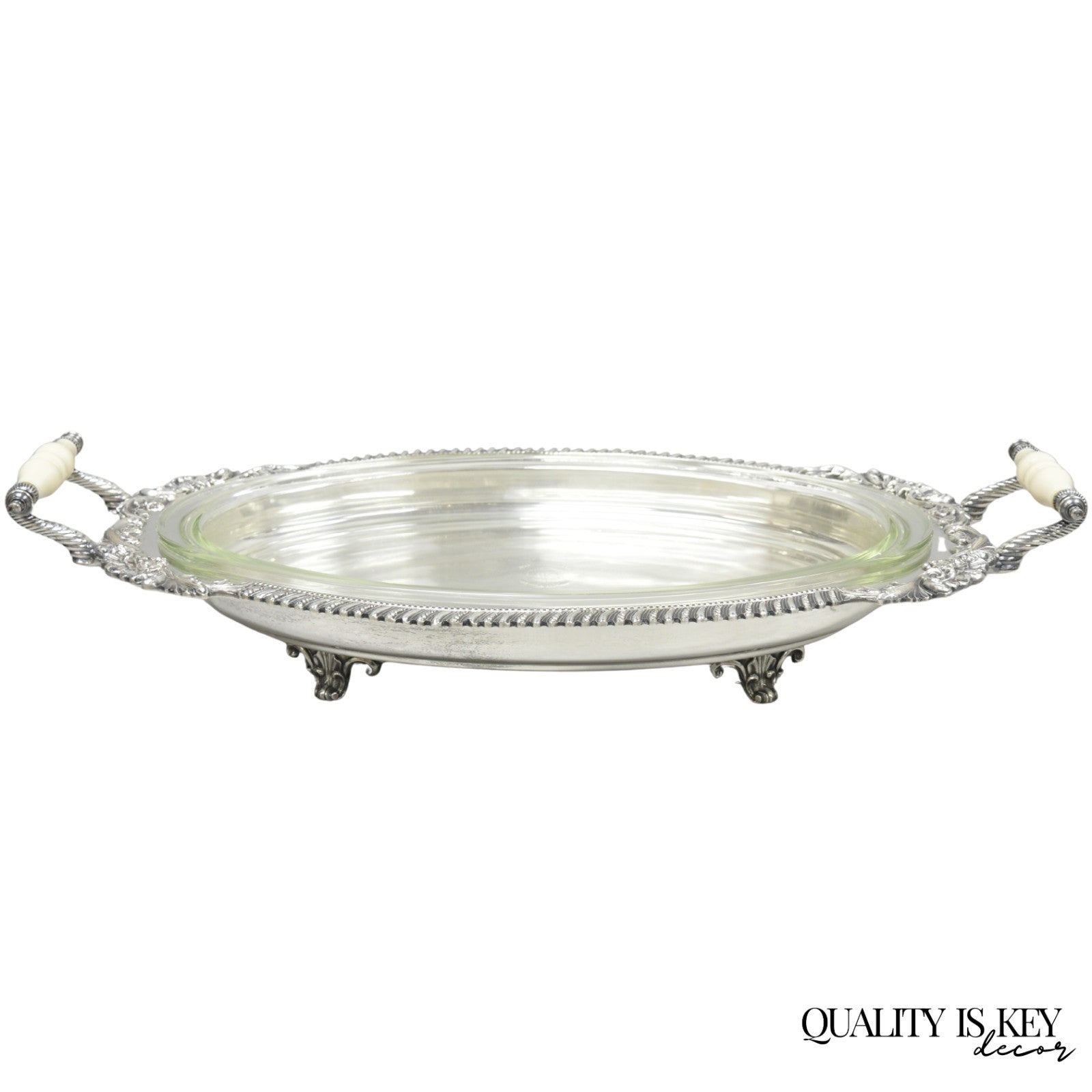 Antique Sheffield Victorian Silver Plated Large Twin Handle Serving Dish Platter