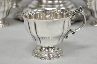 Vintage Baroque by Wallace 252 & 253 Silver Plated Punch Bowl Set w/ 10 Cups