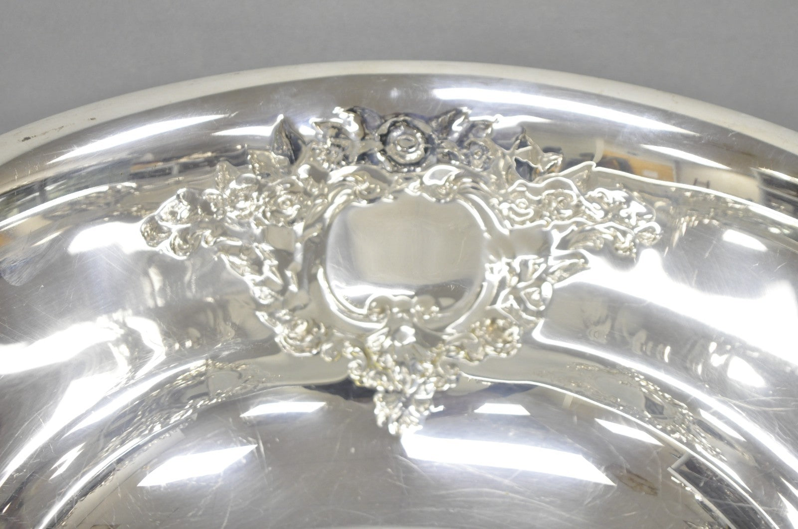 Victorian Floral Repousse Silver Plated Punch Bowl Champagne Chiller Ice Bucket