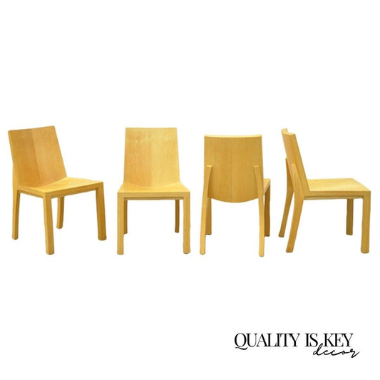 Modern Stacked Laminated Birch Beechwood Laminate Dining Chair - Set of 4