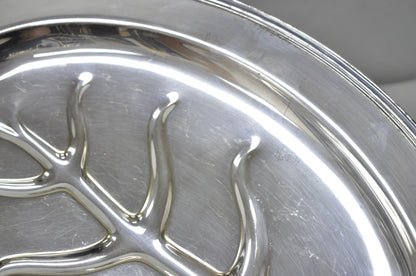 Vintage Crescent Regency Style Silver Plated Oval Cutlery Serving Platter Tray