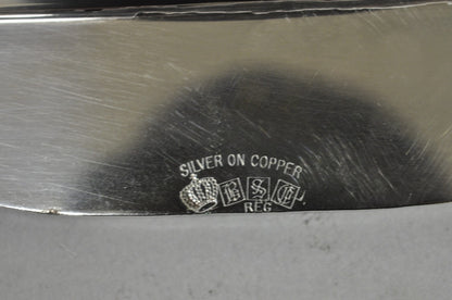 Antique English Victorian Silver Plated Ornate Twin Handle Bar Tray by BSC