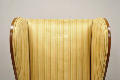Vintage High Back French Hollywood Regency Stately Throne Lounge Arm Chair