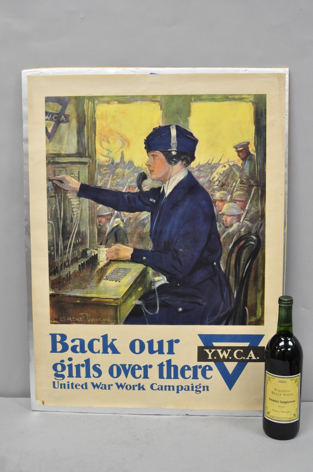 Original 1918 YWCA WWI Poster 'Back Our Girls Over There' by Clarence Underwood
