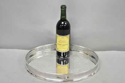 Vintage William Adams WA Italy Silver Plated Oval Raised Gallery Bar Tray