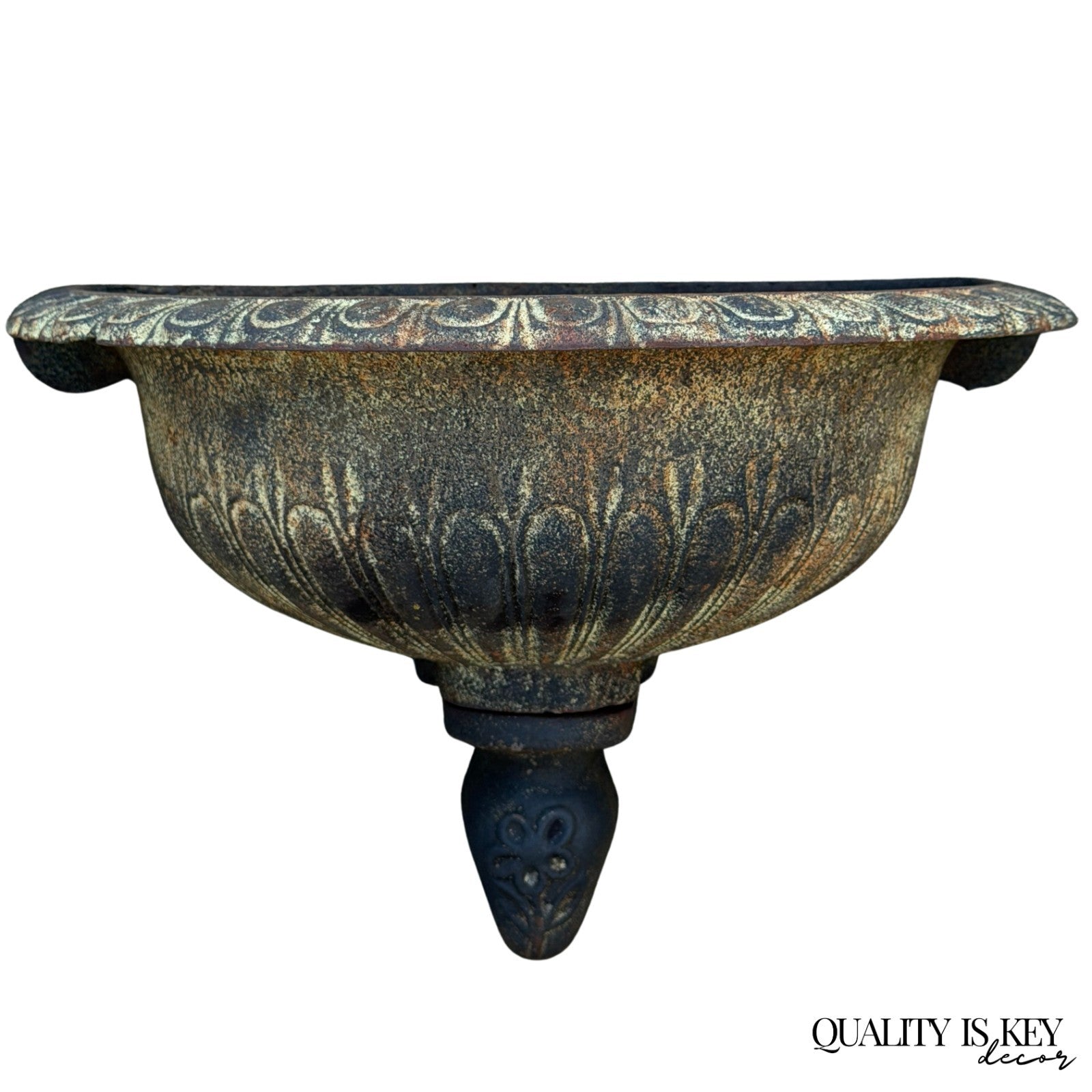 Neoclassical Style Cast Iron Wall Fountain Bowl Urn Lavabo Garden Planter Pot