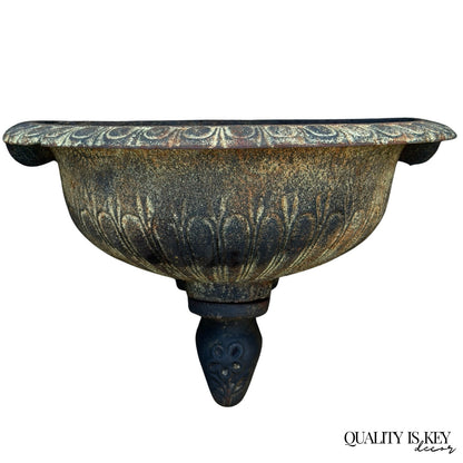 Neoclassical Style Cast Iron Wall Fountain Bowl Urn Lavabo Garden Planter Pot