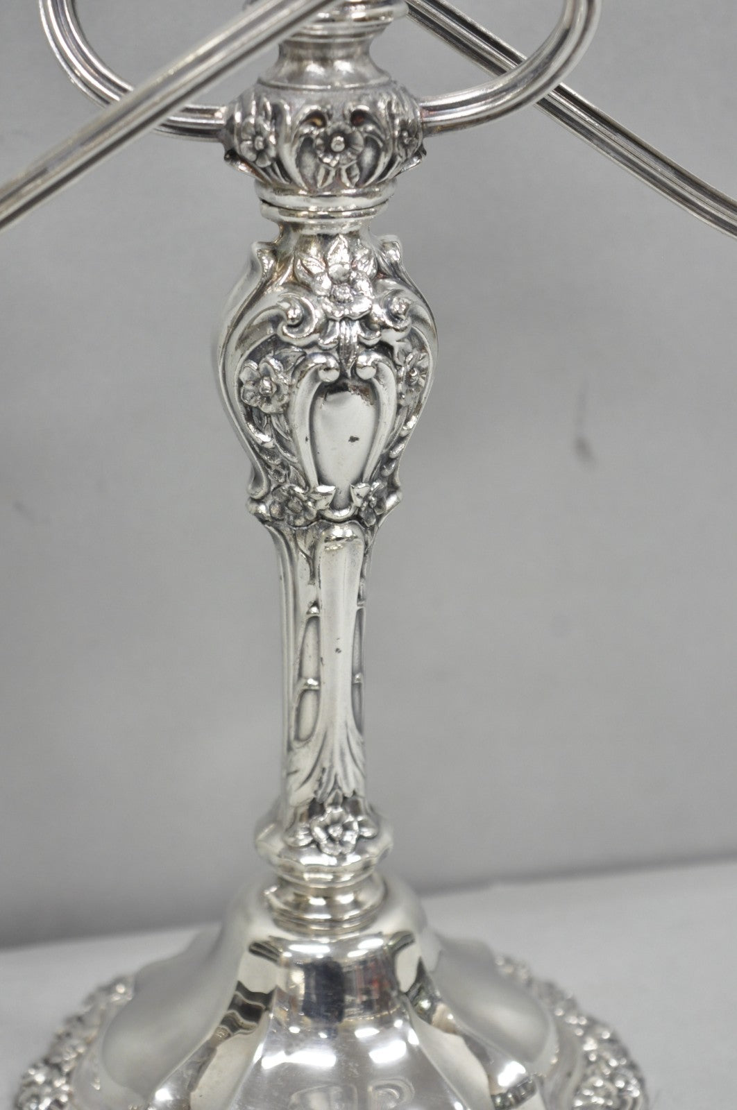 Vintage International Silver Co Countess Silver Plated 3 Arm Candelabra - Pair