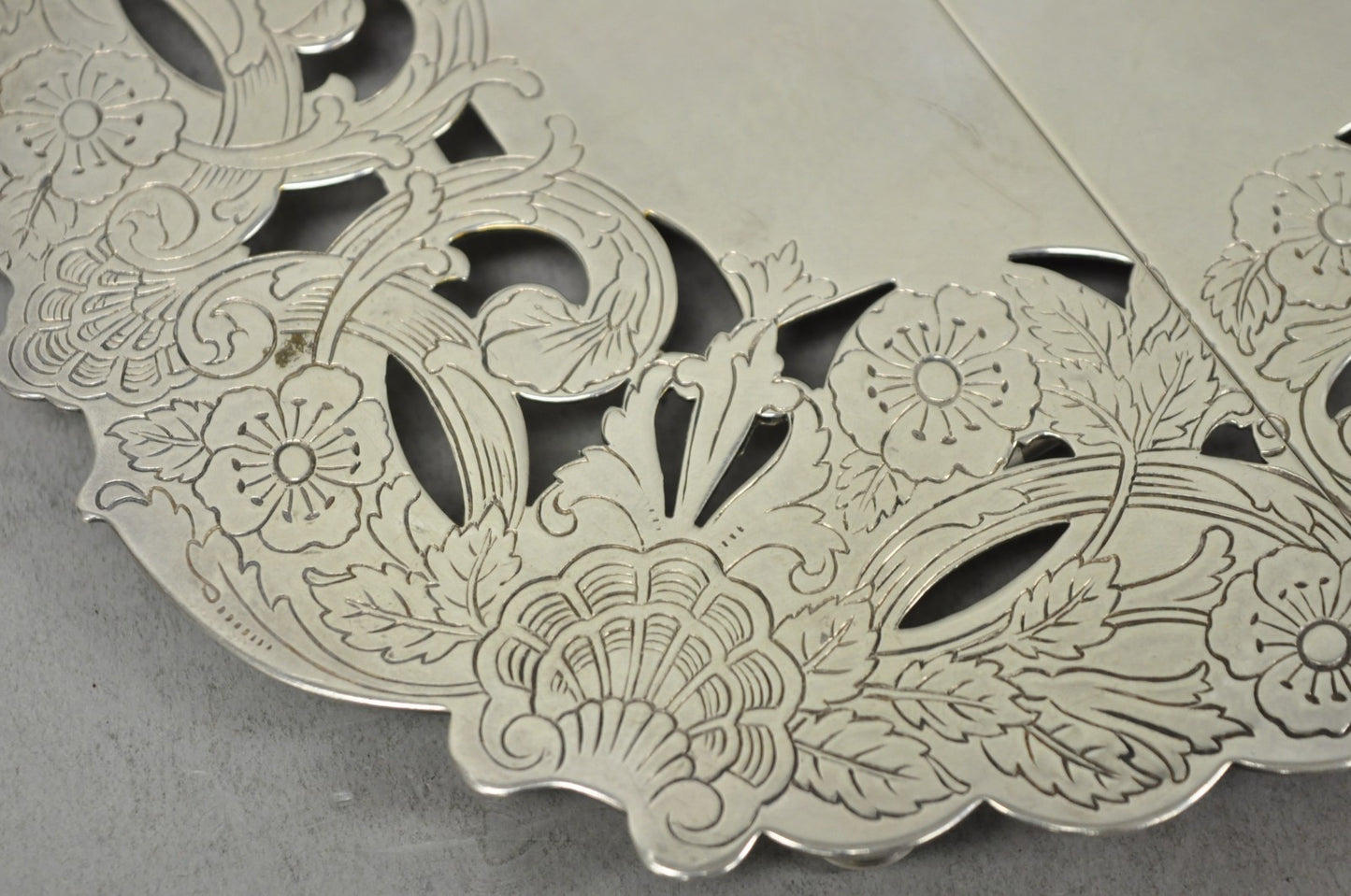 Vintage LBS Co Victorian Silver Plated Expanding 3 Section Pot Trivet