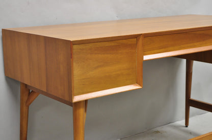West Elm Williams Sonoma Mid Century Modern Acacia Teak Wood Style Writing Desk