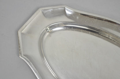 Antique English Edwardian Silver Plated 21" Serving Platter Tray w/ "S" Monogram