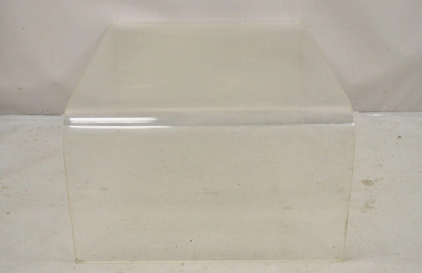 Vintage Mid Century Modern Large 42 x 30 Lucite Waterfall Coffee Table