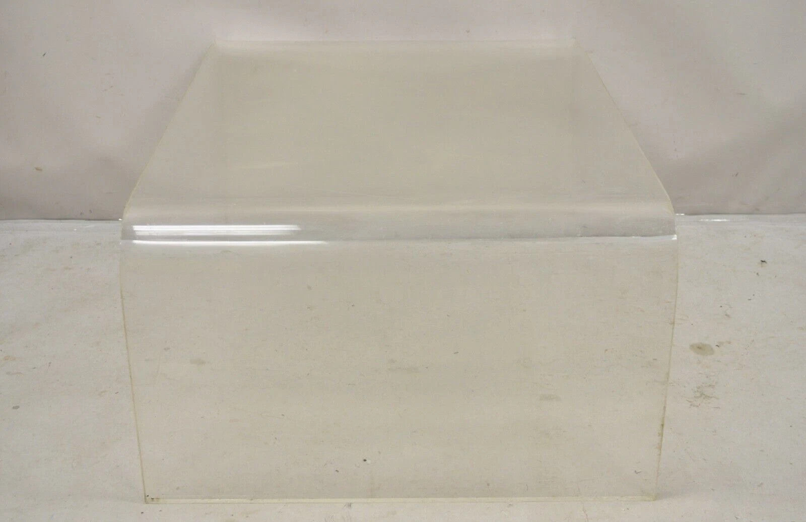 Vintage Mid Century Modern Large 42 x 30 Lucite Waterfall Coffee Table