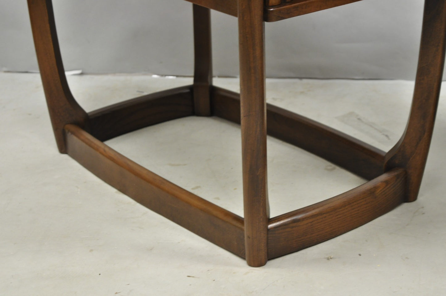 Vintage Mid Century Modern Sculpted Walnut & Laminate Coffee End Table Set 3 Pc