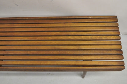 Vintage Mid Century Modern 72" Long Wood Slat Bench 6' Coffee Table