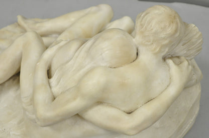 Stephan Abel Sinding (1846-1922) "Lovers Couple" Alabaster Marble Sculpture