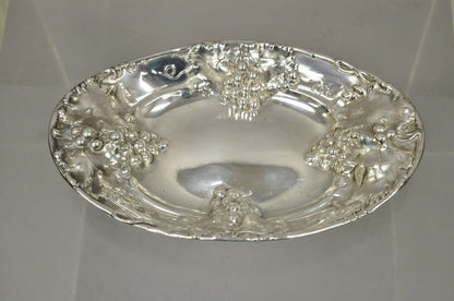 Homan Mfg Co. 1685 Silver Plate Repousse Victorian Embossed Grapevine Dish