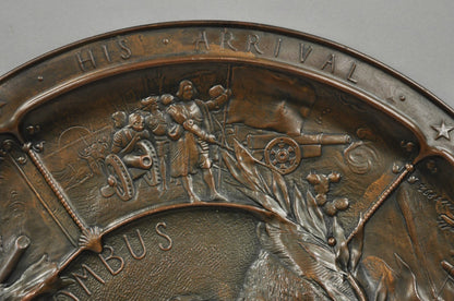 1893 World's Fair Columbian Exhibition Christopher Columbus Bronze Charge Plaque