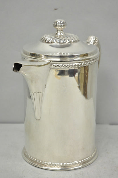 Antique English Victorian Silver Plated Enamel Line Large Beverage Water Pitcher