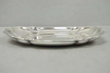 Antique Gorham YC 644 Engraved Silver Plated Small Scalloped Serving Dish