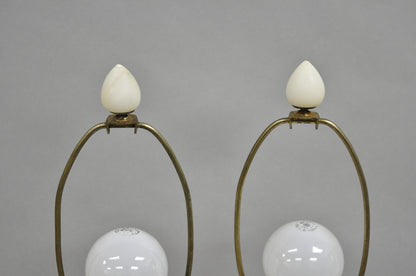 Antique French Empire Neoclassical Carved Alabaster Urn Table Lamp - a Pair