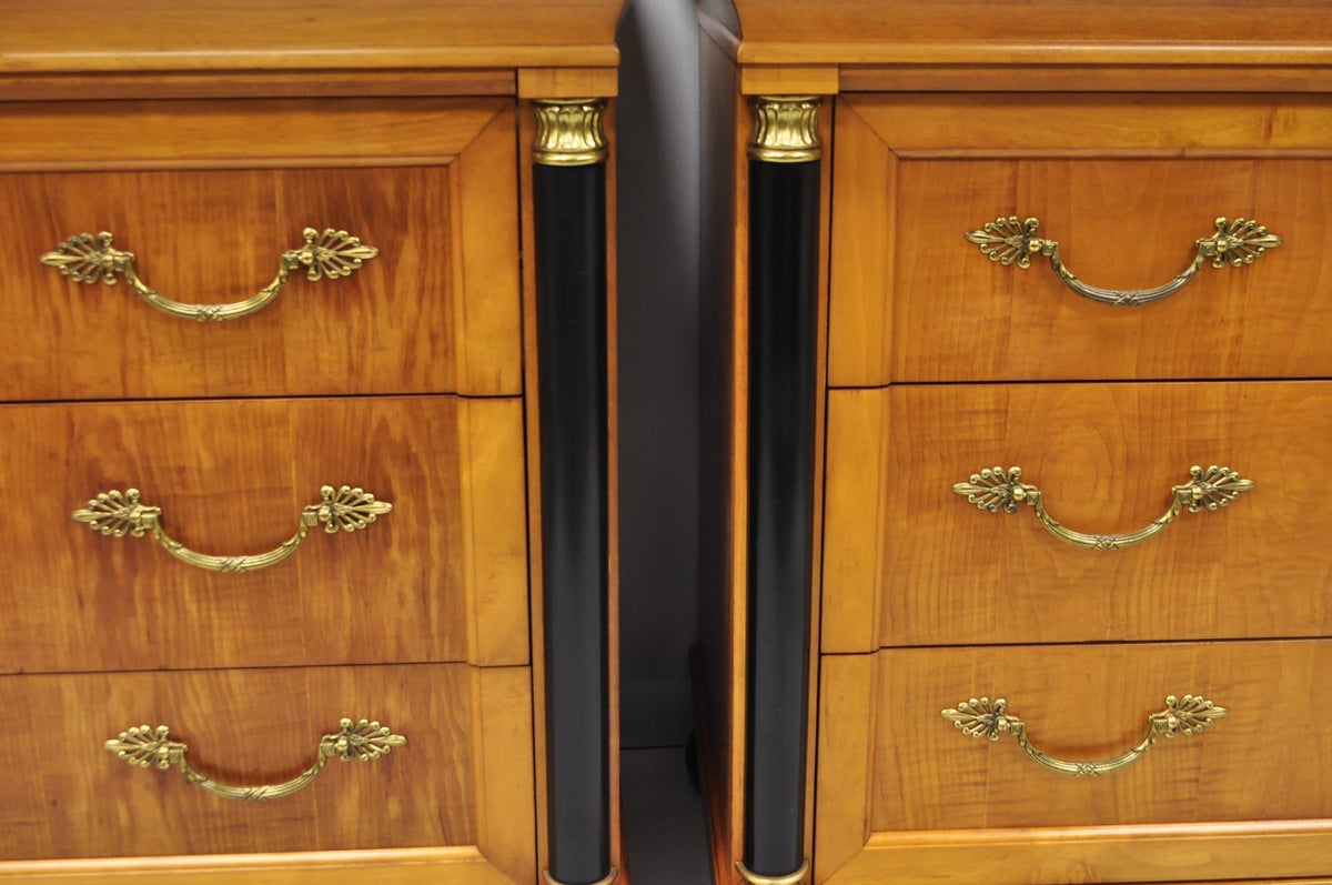 Thomasville Grand Classics Empire Biedermeier Maple Bachelor Chest Dresser, Pair
