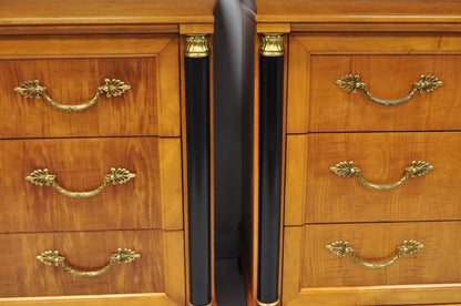 Thomasville Grand Classics Empire Biedermeier Maple Bachelor Chest Dresser, Pair