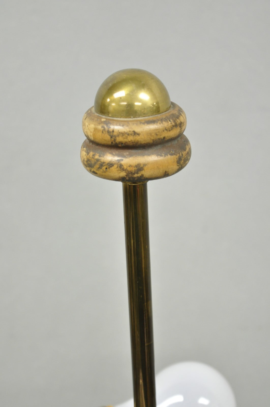 Vintage Italian Regency Style Brass & Wood Old World Globe Table Lamp by Hart