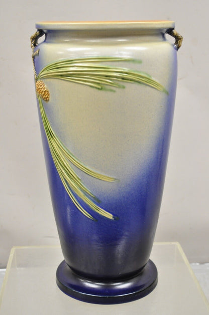 Vintage Roseville Pottery Pine Cone Umbrella Stand in Blue #777-20"