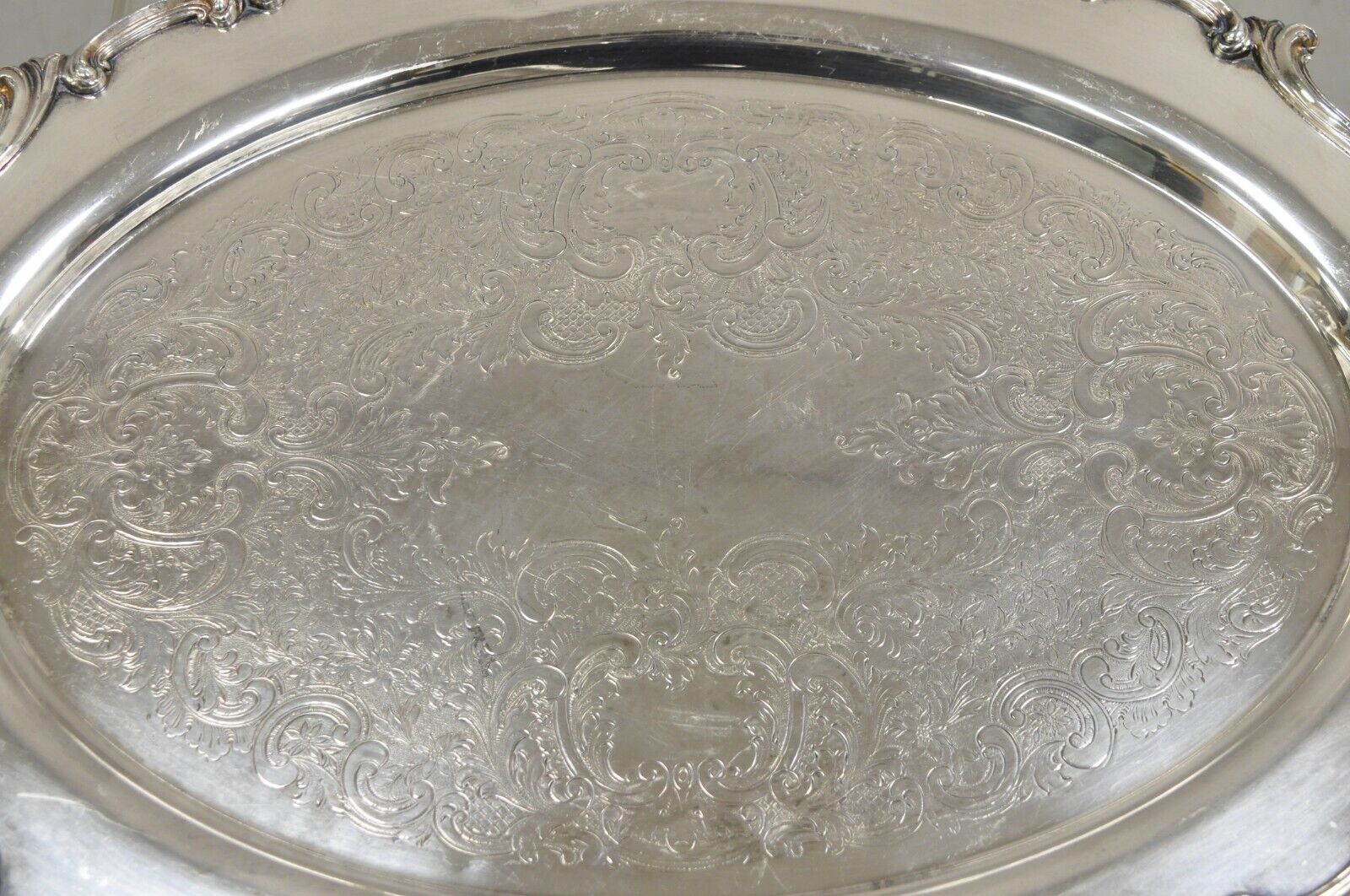 Vintage WSB 1538 Victorian Silver Plated Oval Serving Plater Butlers Tray