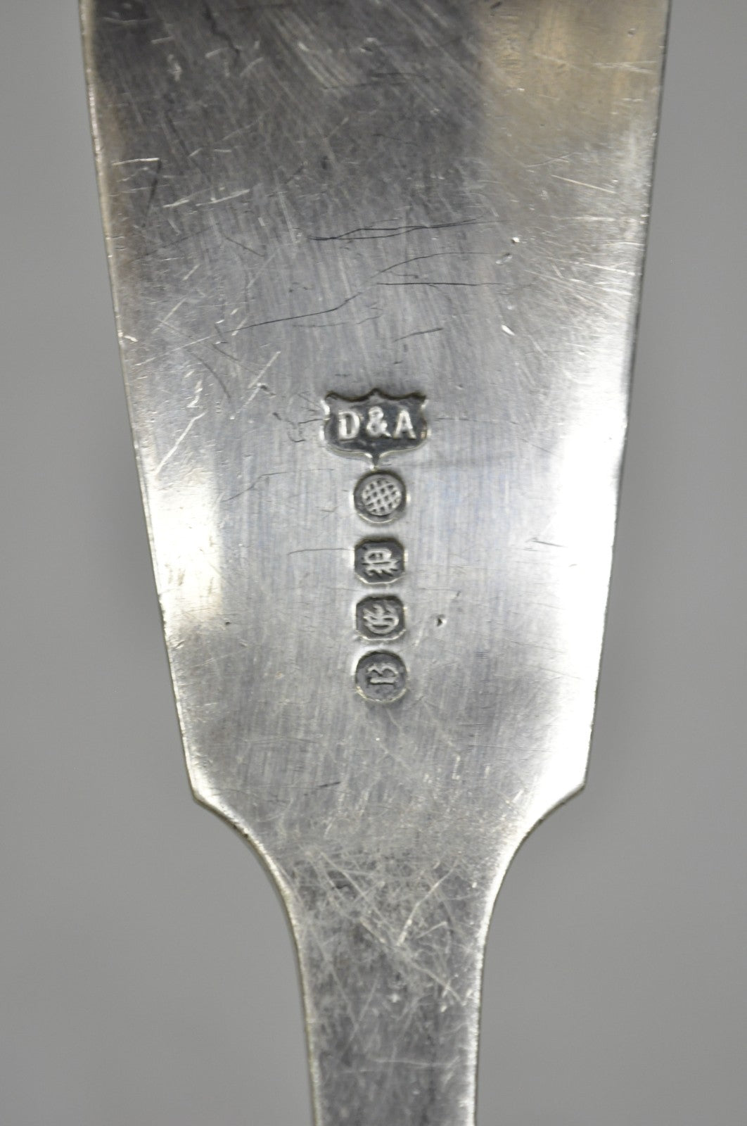 Antique English Victorian Daniel & Arter Fiddle Pattern Silver Plated Soup Ladle