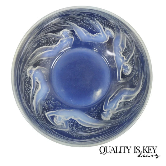 René Lalique Ondines Opalescent Glass Swimming Mermaids French Dish Bowl