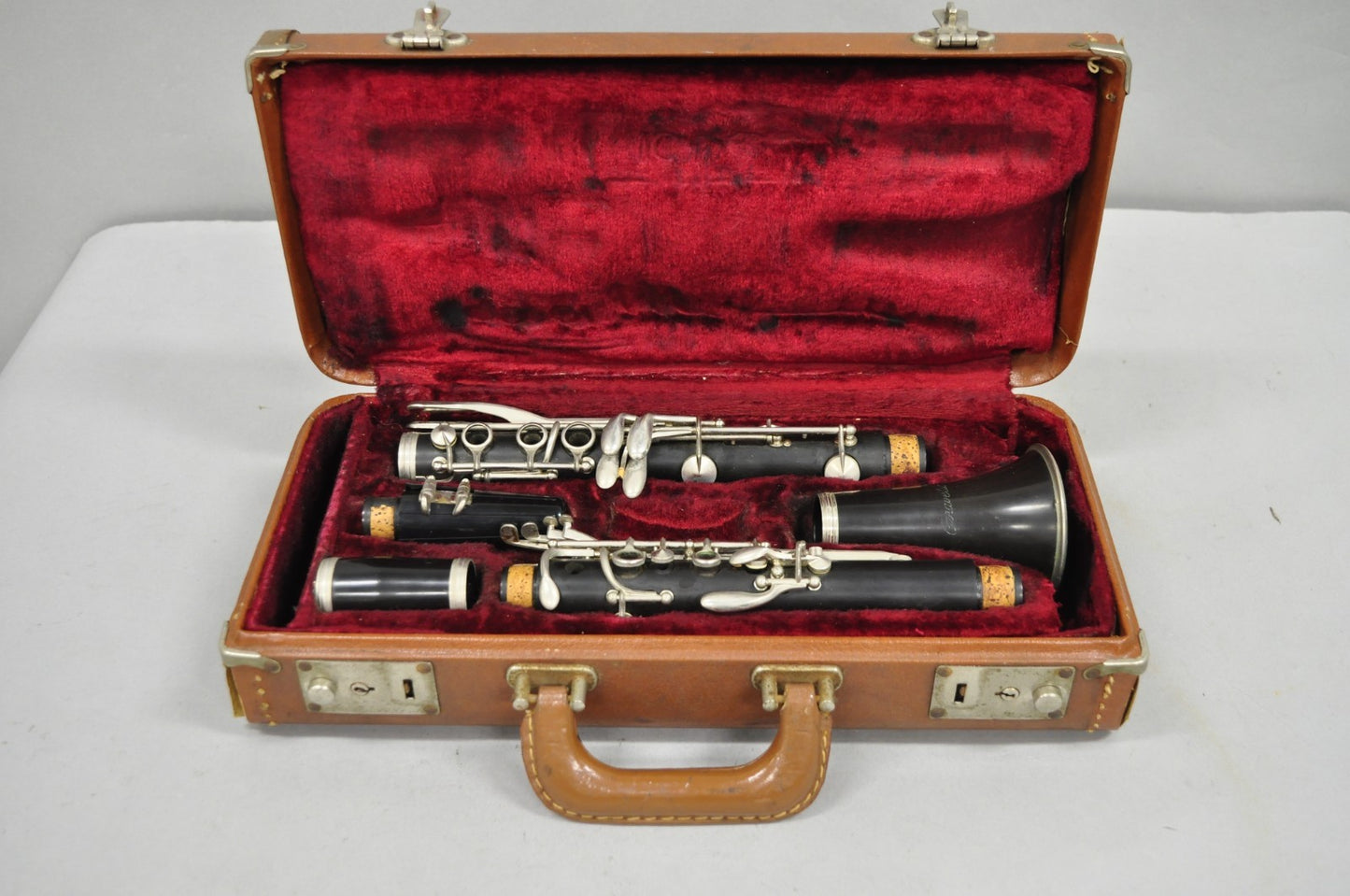 Vintage Caravelle Clarinet Musical Instrument With Original Case
