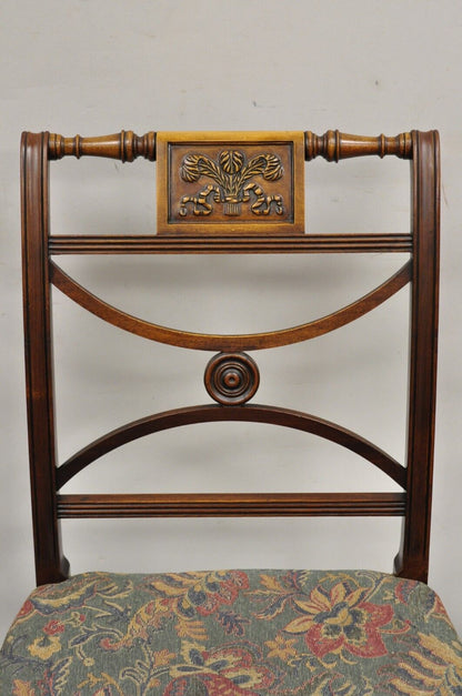 Vintage Mahogany English Sheraton Style Dining Chairs Prince of Wales - Set of 6