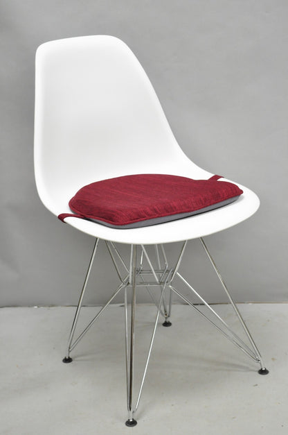 Modern Eames Style Molded Plastic Metal Base Dining Side Chairs - Set of 4