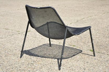 Vintage Modern Metal Mesh Perforated Wide Seat Patio Garden Lounge Chair