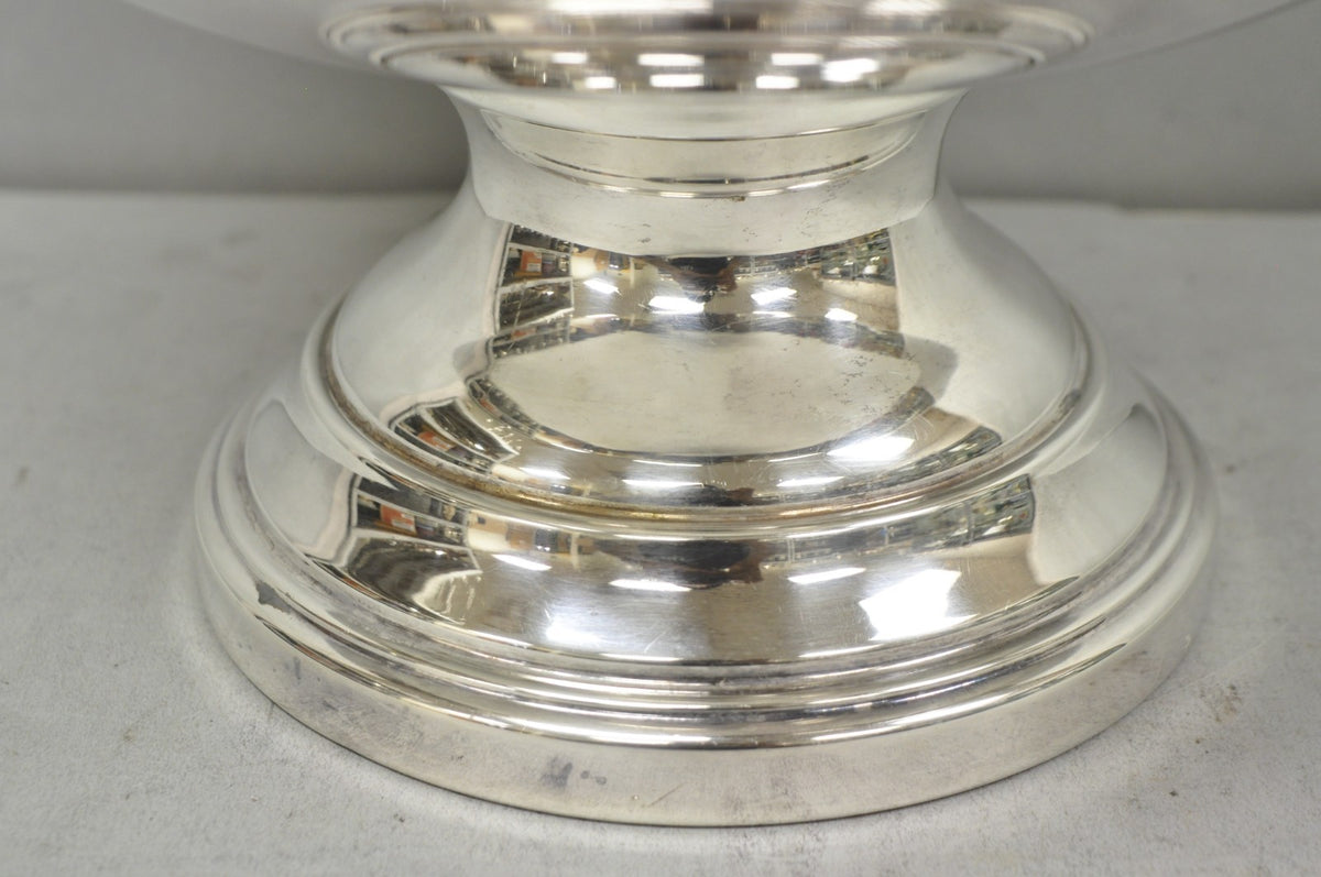 Vintage FB Rogers 5614 Victorian Silver Plated Punchbowl w/ Round Tray, 2 Pc Set