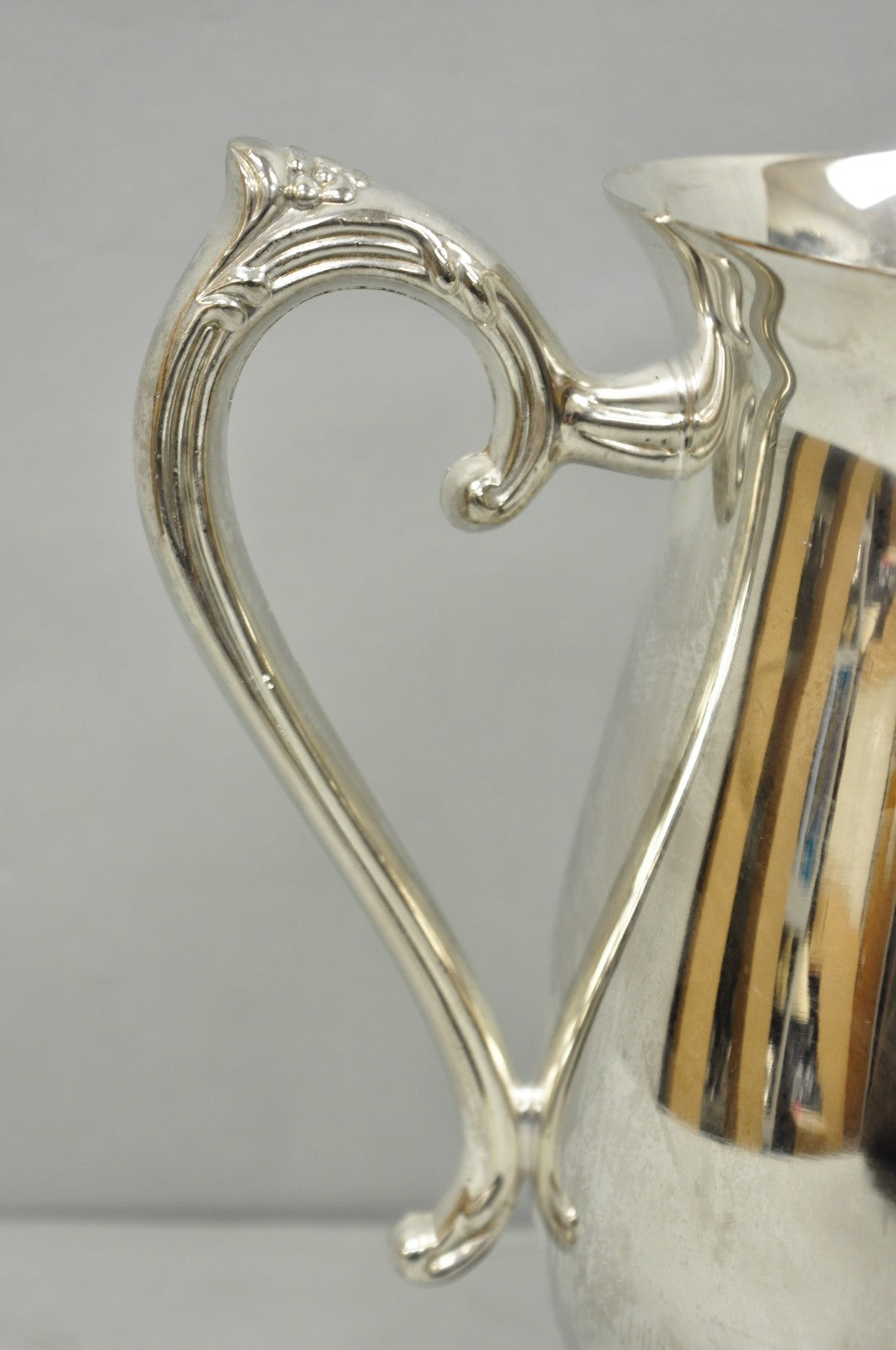 Vintage Victorian Style Silver Plated Bulbous Footed Lemonade Water Pitcher