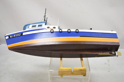 Vintage Arts & Crafts Large 48" Fishing Shrimp Boat Ship Model A - Rab NJ 8592