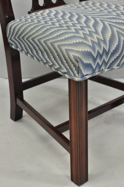 Vintage Kindel Georgian Chippendale Mahogany Dining Room Side Chairs - Set of 8