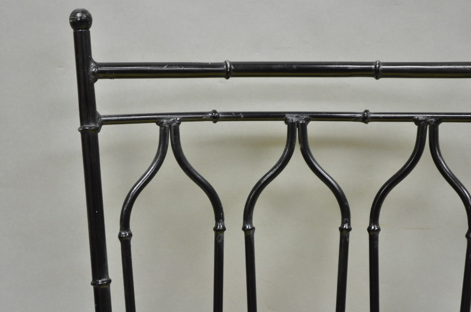 Vintage Salterini Hollywood Regency Wrought Iron Faux Bamboo Dining Chair, Set 8