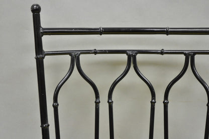 Vintage Salterini Hollywood Regency Wrought Iron Faux Bamboo Dining Chair, Set 8