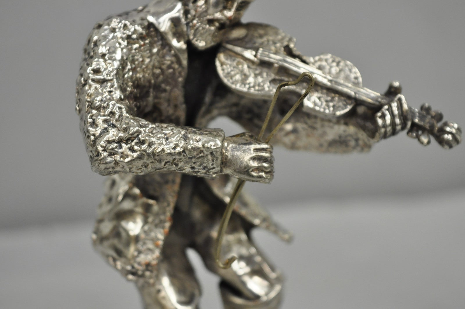 Vintage The Fiddler & Dancing Rabbi 925 Sterling Silver Over Copper Figures