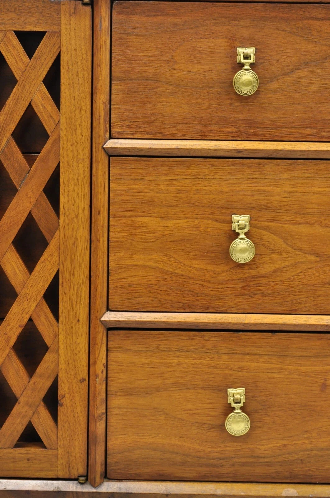 Vintage John Stuart Casalinda Mid Century Modern Walnut Credenza Triple Dresser