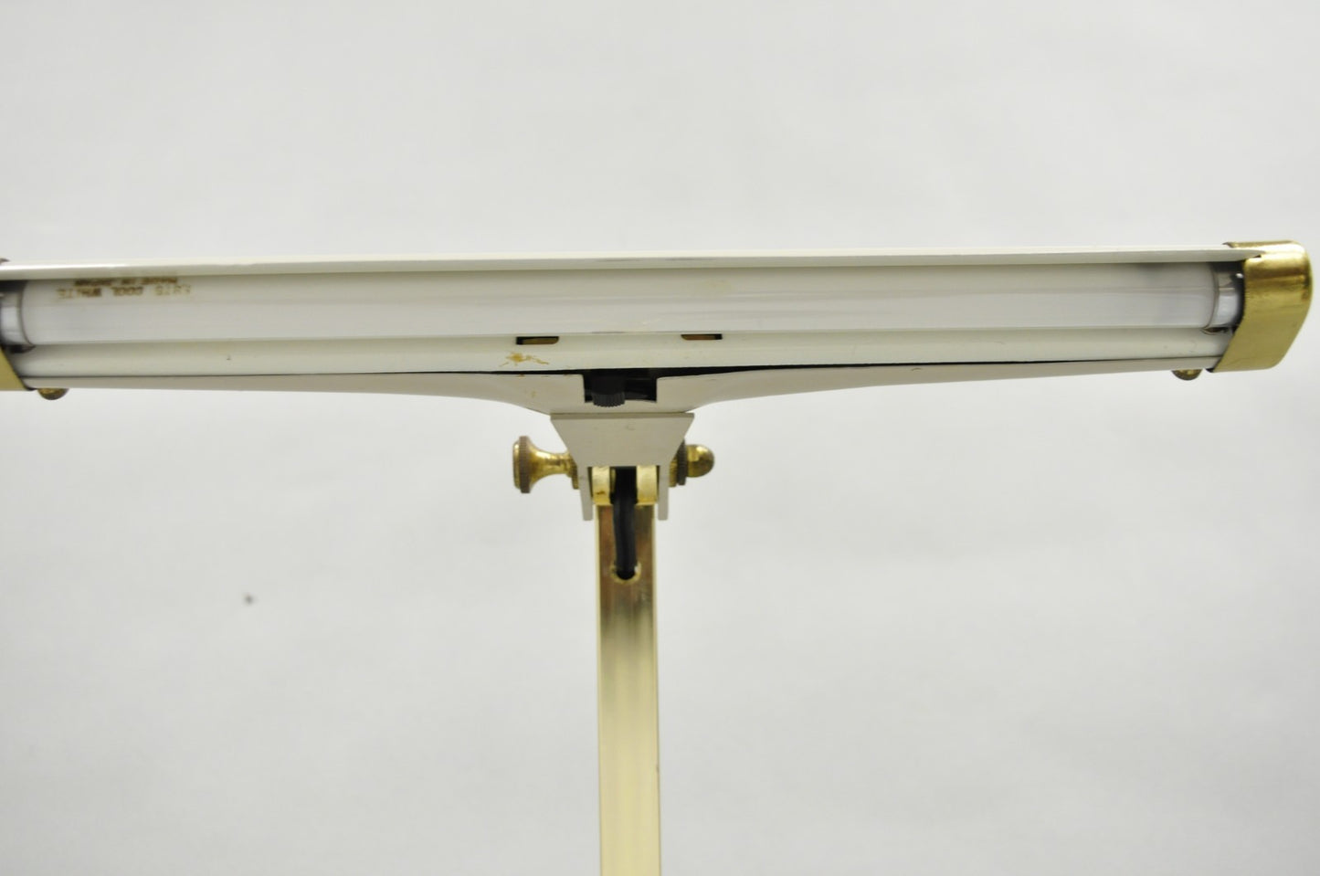 Vintage Cannon Mid Century Modern Enamel & Brass Space Age Adjustable Desk Lamp