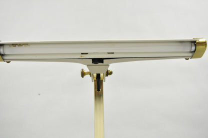 Vintage Cannon Mid Century Modern Enamel & Brass Space Age Adjustable Desk Lamp