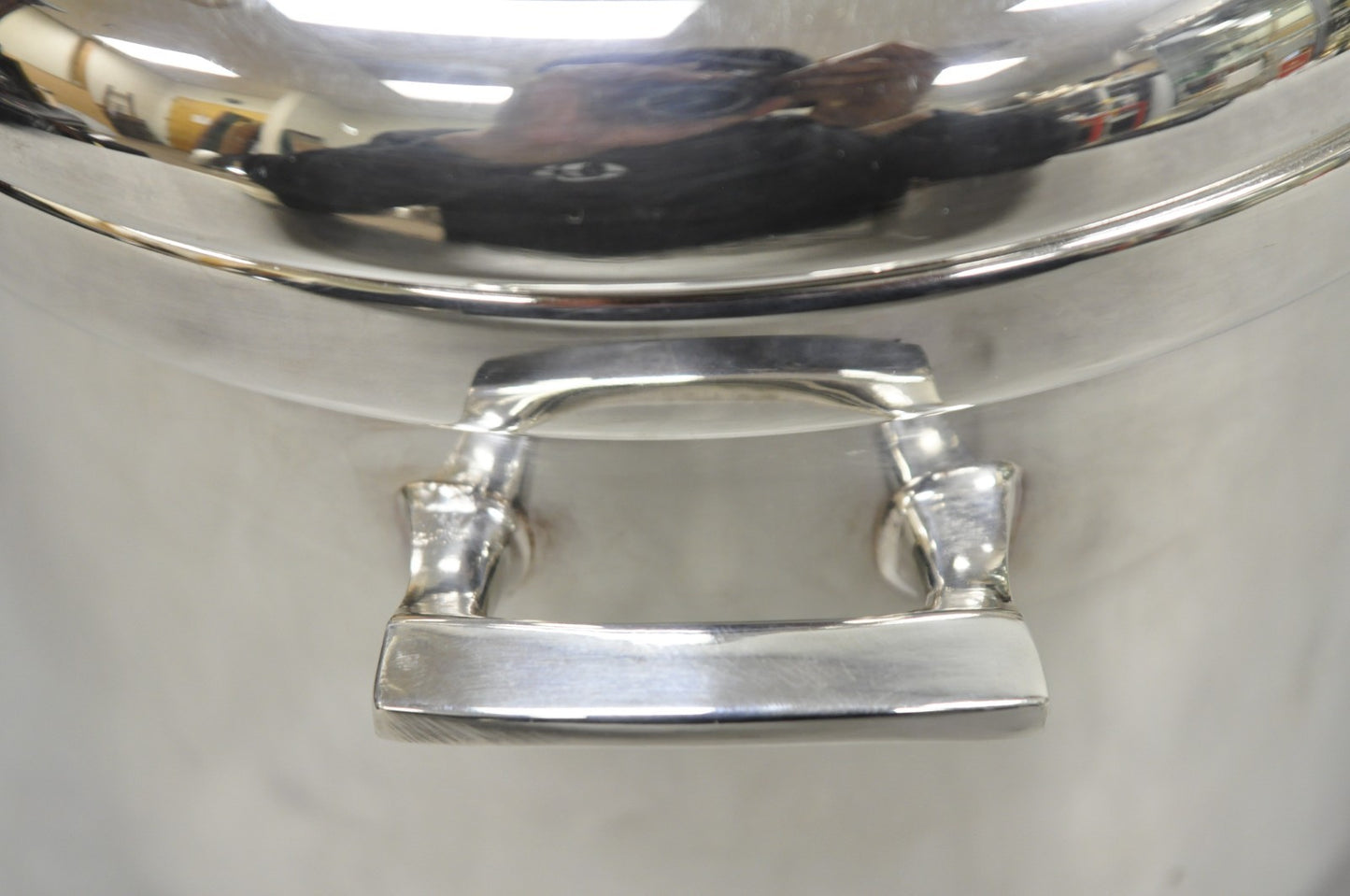 Vintage Sheffield Art Deco Silver Plated Glass Lined Covered Ice Bucket w/ Lid