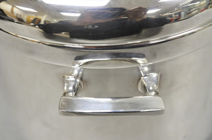 Vintage Sheffield Art Deco Silver Plated Glass Lined Covered Ice Bucket w/ Lid