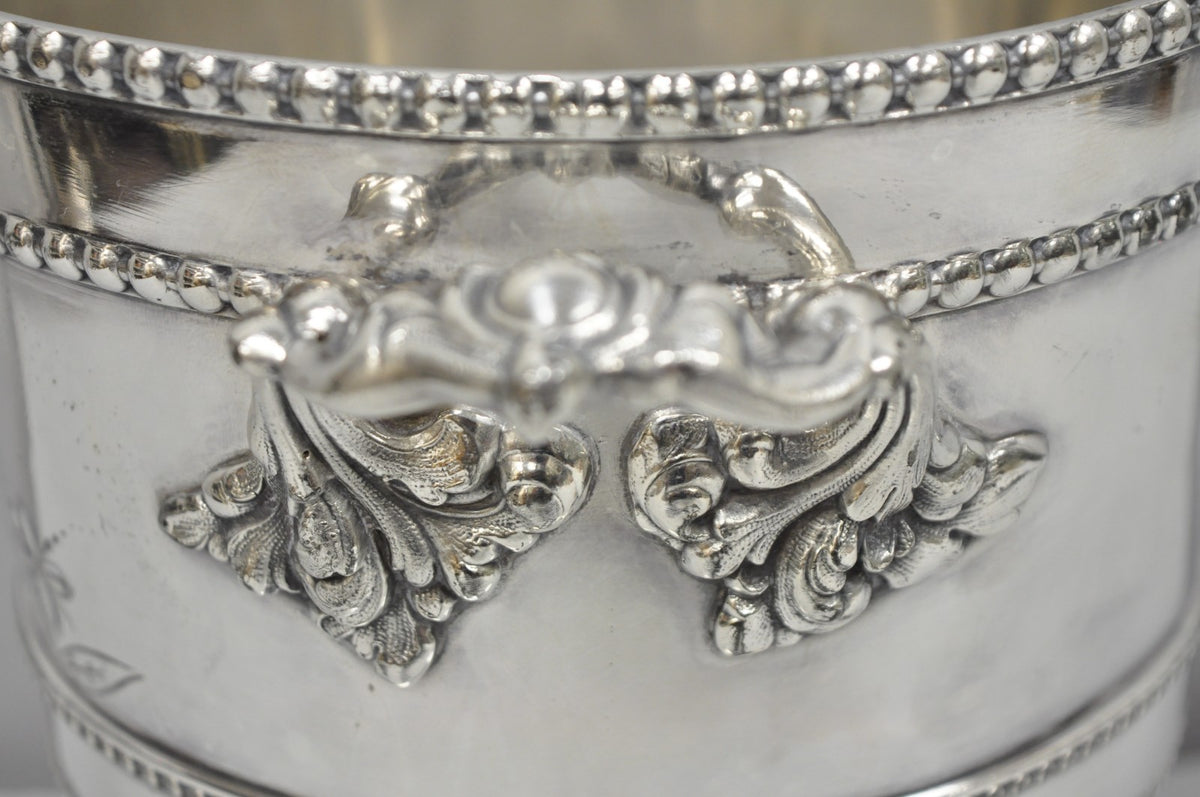 Victorian Henry Hicks Silver Plated S Monogram Champagne Chiller Wine Ice Bucket