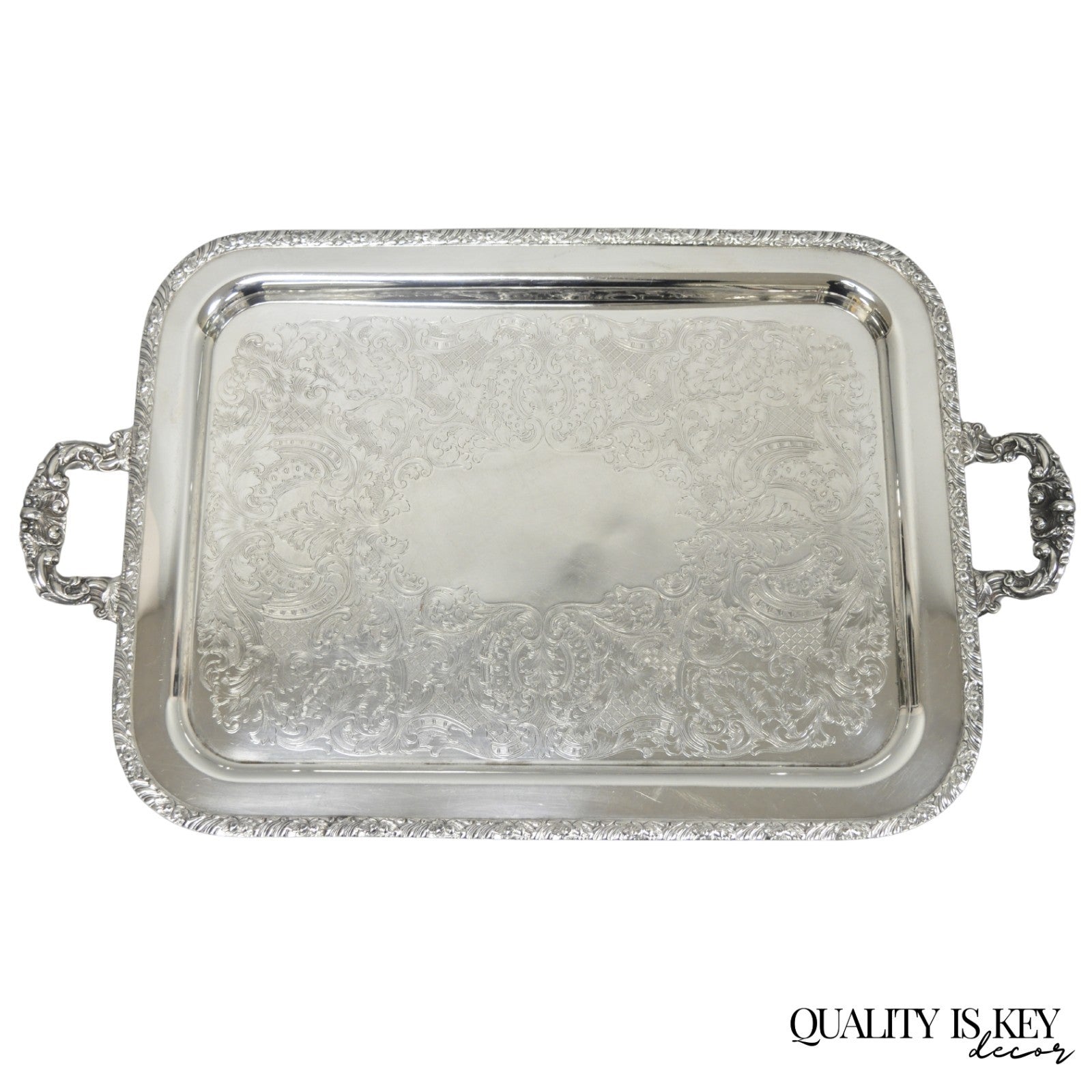 Vintage Victorian Silver Plated Twin Handle Platter Bar Tray by Henley Community